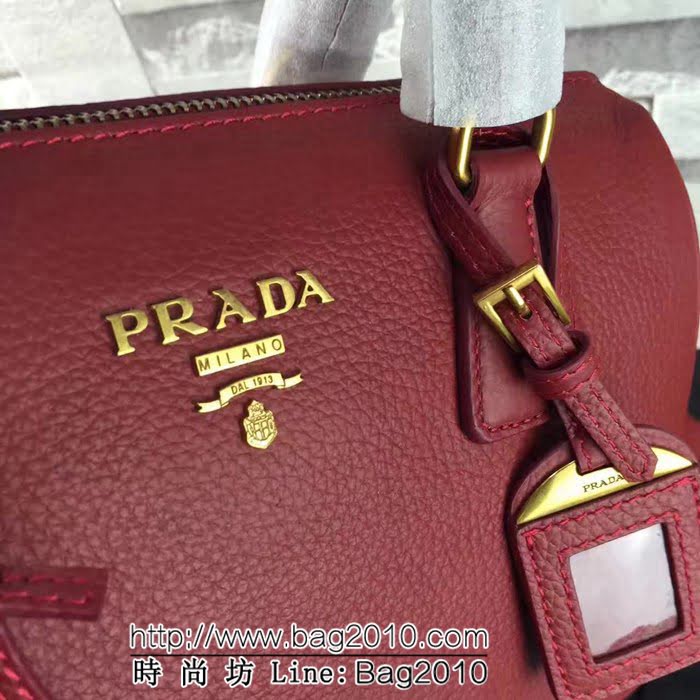 普拉達PRADA原單 1BD031 米蘭最新版 原單荔枝紋牛皮手提肩背包 PHY1103